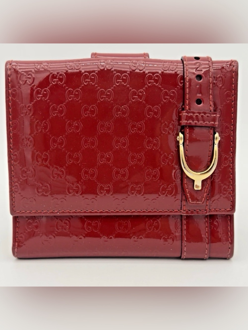 Gucci Red Patent Compact Wallet